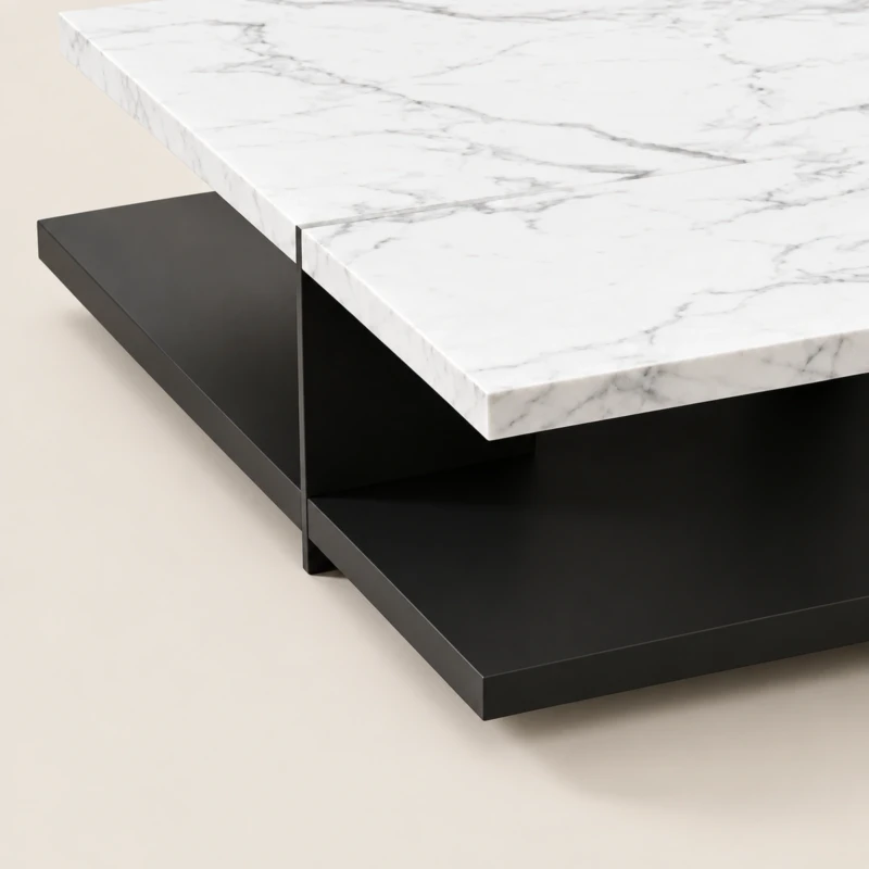 Square Marble Coffee Table - Ash | Perfect Design | Majestic