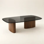 Avalon Walnut Tempered Glass Coffee Table