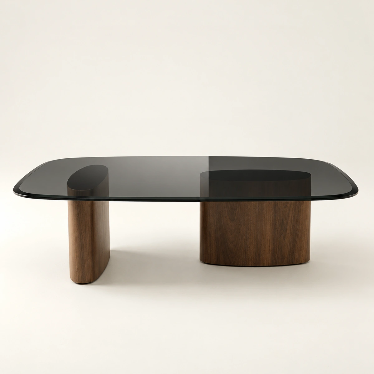 Walnut Veneer Coffee Table - Avalon | Glass Top | Majestic Home