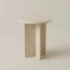Travertine side table