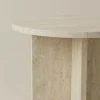 Travertine side table