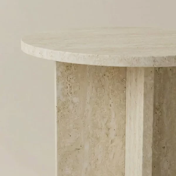 Travertine side table