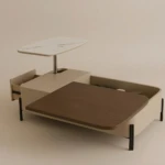 BEATRIX BEIGE VENEERED WOOD COFFEE TABLE