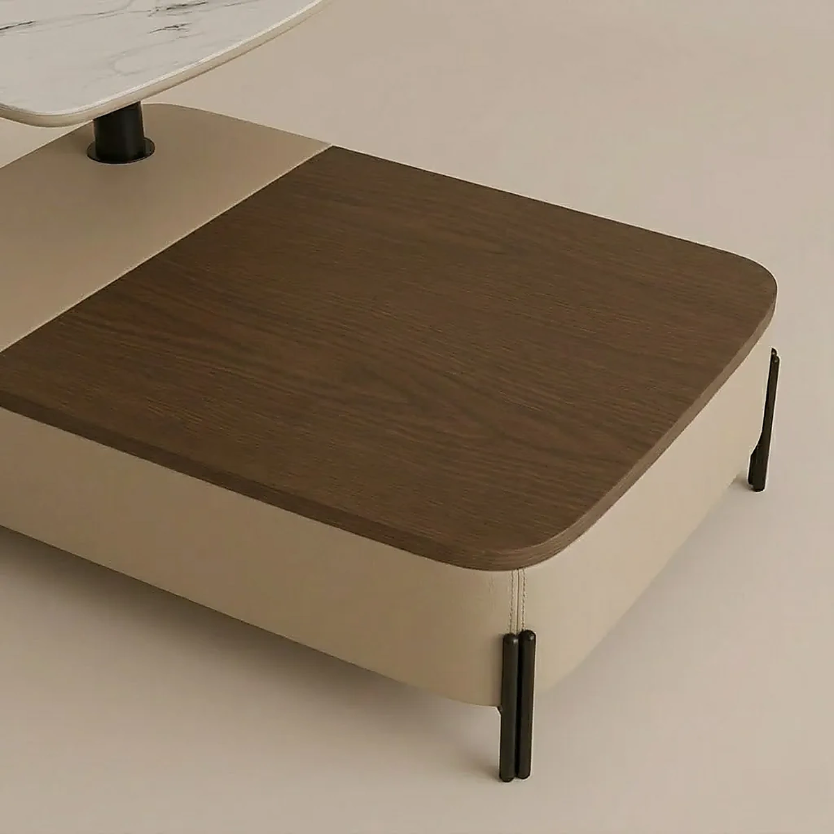 Modern Beige Coffee Table - Beatrix | Wood Finish | Majestic Home