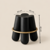 Artistic Black Wood Stool 4 Creative Bolts | Majestic Home