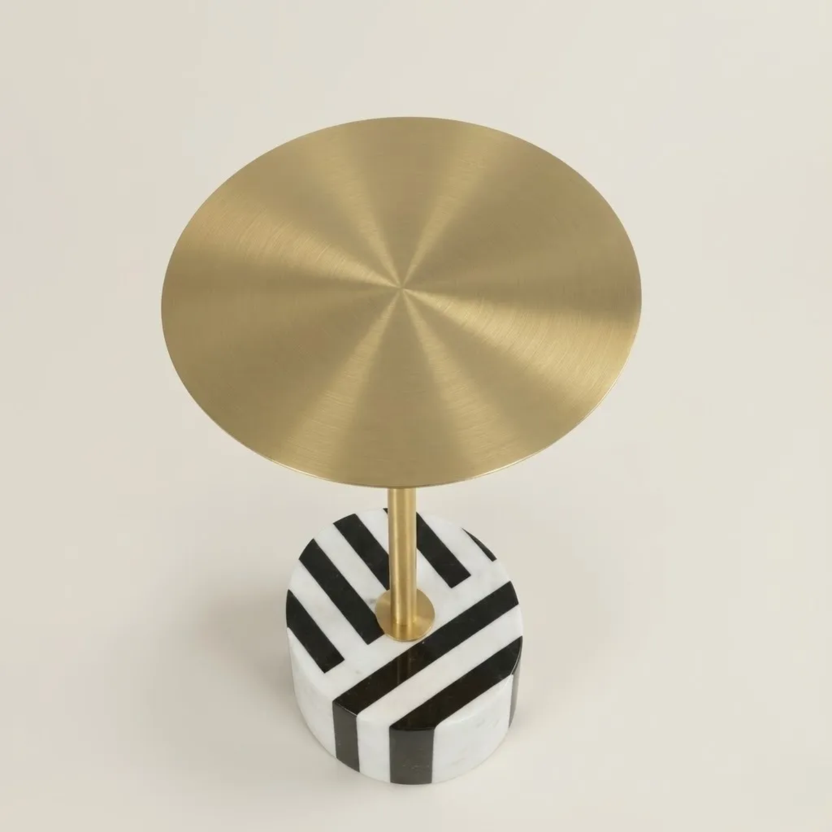 Clarita Elegant Metal & Marble Side Table