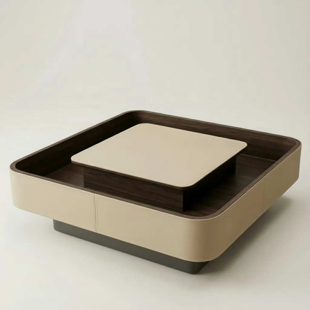 Faux Leather Coffee Table
