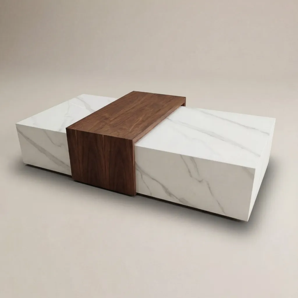 Liden Marble & Wood Coffee Table