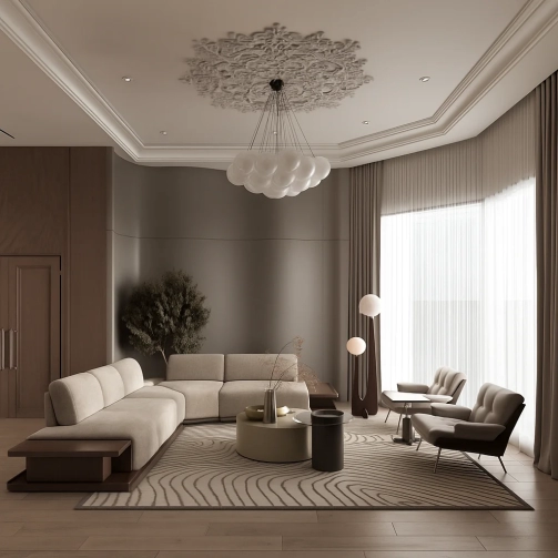 Beige Wood Coffee Table