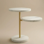 Normi Elegant Stainless & Marble Side Table