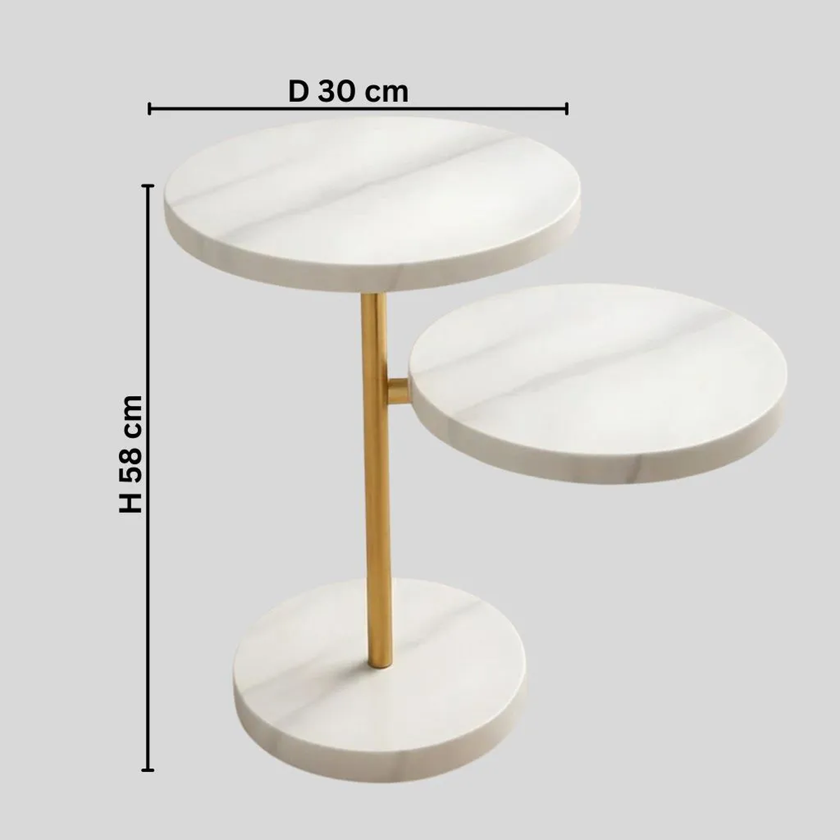 White Gold Side Table - Normi | Natural Stone | Majestic Home