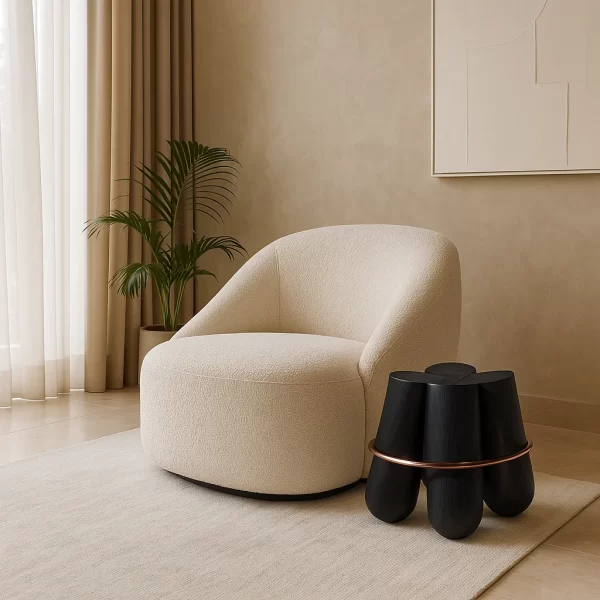 Black Wood Stool