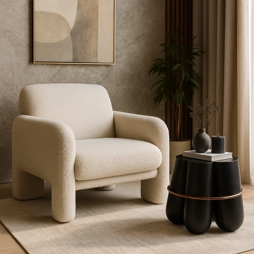 Black Wood Stool