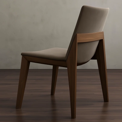 Taupe Leather Dining Chair