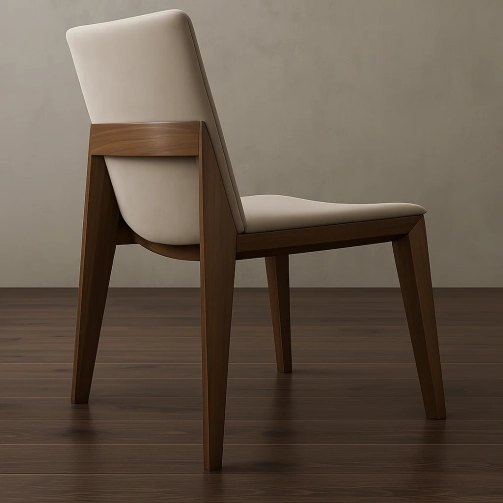 Taupe Leather Dining Chair