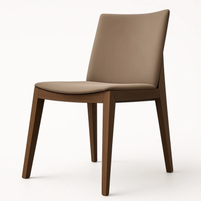 Taupe Leather Dining Chair