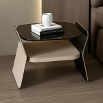 Cream Glass Nightstand