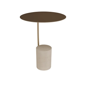 Gold Travertine Side Table