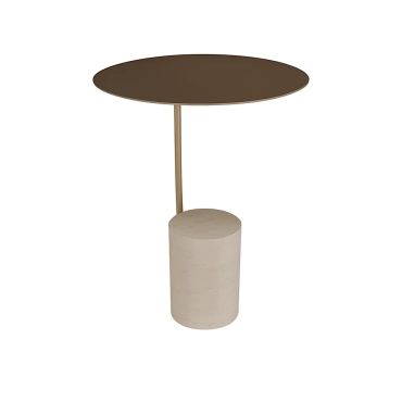 Gold Travertine Side Table