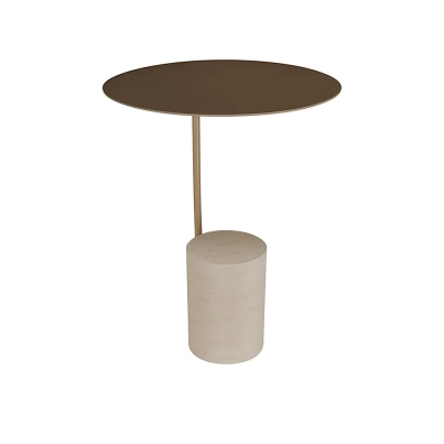 Gold Travertine Side Table