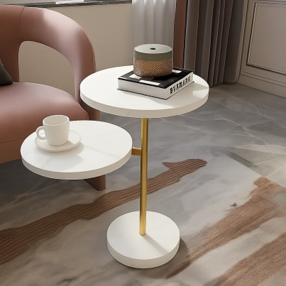 White Gold Side Table
