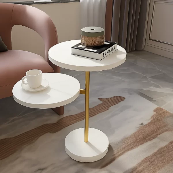White Gold Side Table