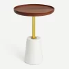 Walnut Gold Side Table