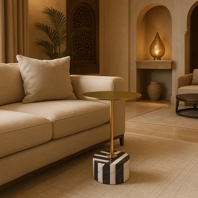 Gold Marble Side Table