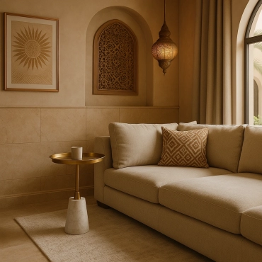 Gold White Round Table