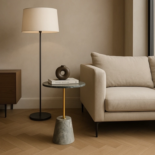 Grey Gold Side Table