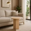 Beige Travertine Side Table