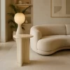 Beige Travertine Side Table