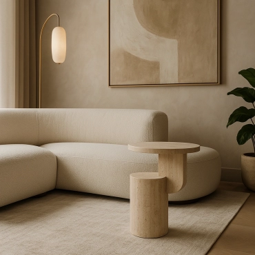 White Rubber Wood Table