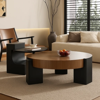Walnut Glass Coffee Table