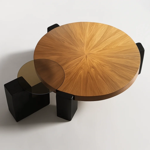 Walnut Glass Coffee Table