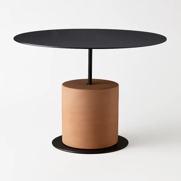 Black Concrete Side Table