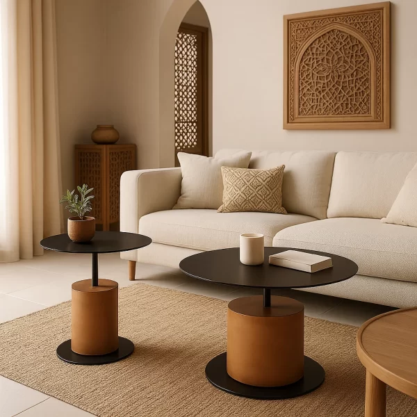 Black Concrete Side Table