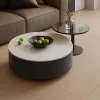 MALANA ROUND SINTERED SOTNE TOP COFFEE TABLE 2 PIECE