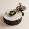 MALANA ROUND SINTERED SOTNE TOP COFFEE TABLE 2 PIECE
