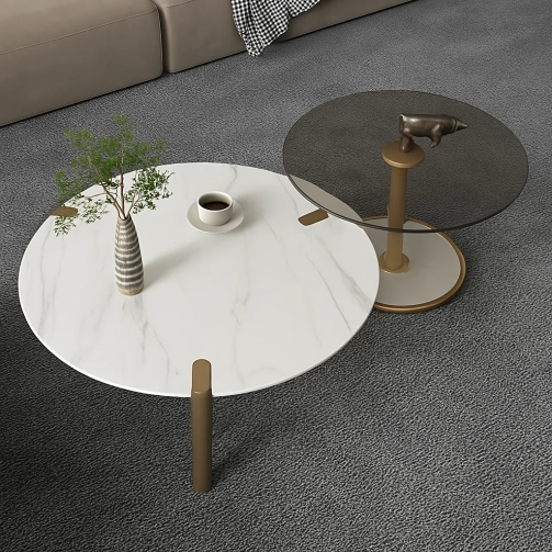 Sintered Stone Glass Coffee Table Set