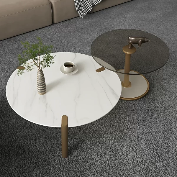 Sintered Stone Glass Coffee Table Set