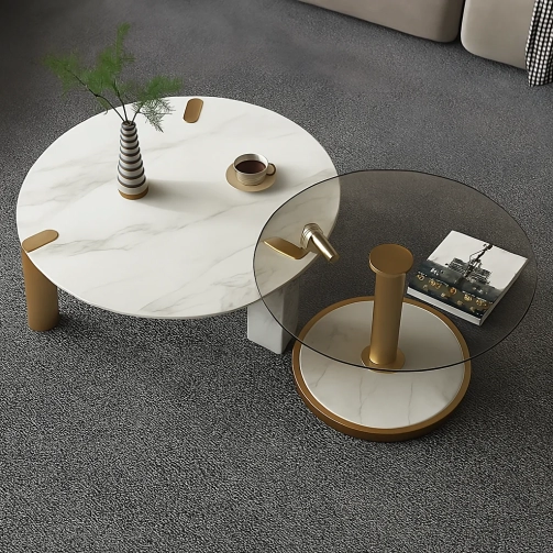 Sintered Stone Glass Coffee Table Set