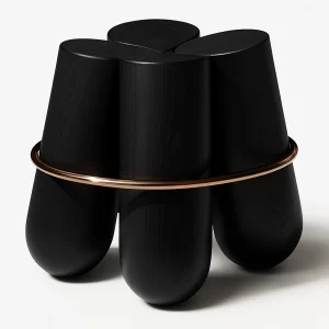 Black Wood Stool