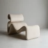 Beige Velvet Lounge Chair