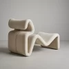 Beige Velvet Lounge Chair
