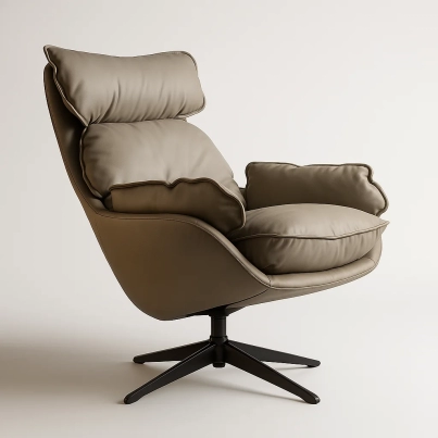 Beige Swivel Leisure Chair