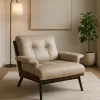Beige Faux Leather Chair