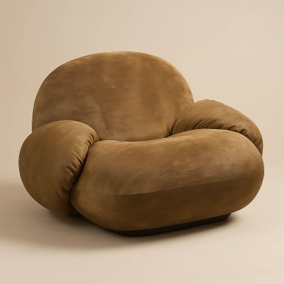 Brown Fabric Leisure Chair