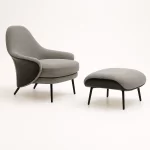 Grey Lounge Chair Ottoman