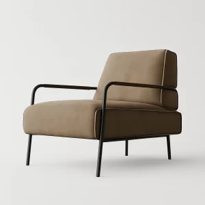 Brown Velvet Leisure Chair